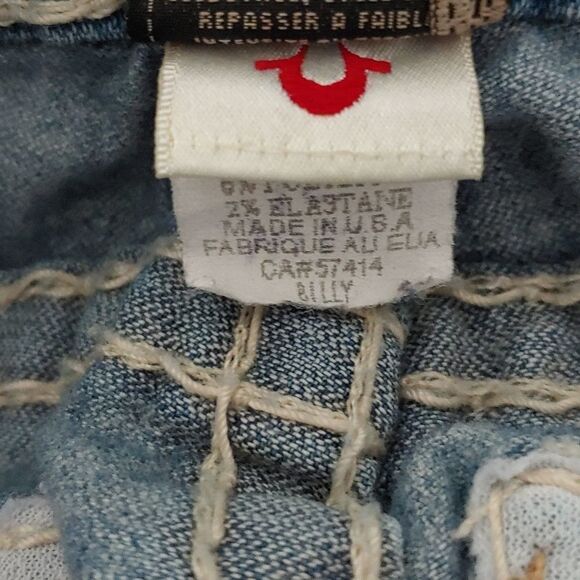 TRUE RELIGION Billy 25 Low Rise Straight Leg  Crop Jeans Flap Pockets - Picture 9 of 9